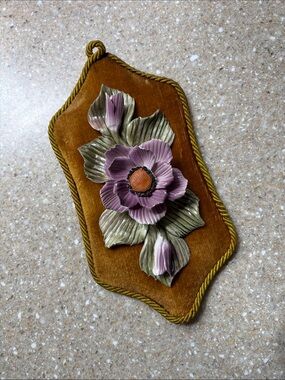 Vintage Capodimonte Italian Porcelain Flower Wall Decoration